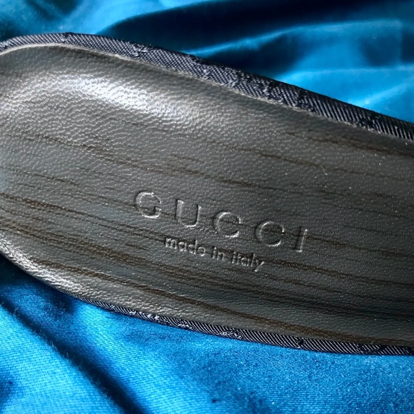 Gucci 3” Canvas Sandal Mules size 7.5 B - Picture 7 of 9